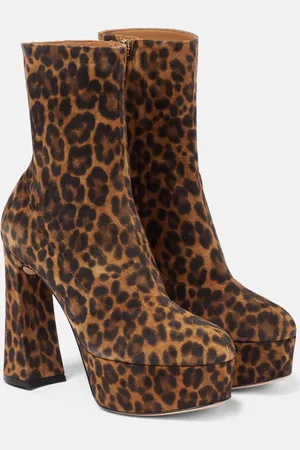 Gianvito Rossi Leopard-print suede platform ankle boots