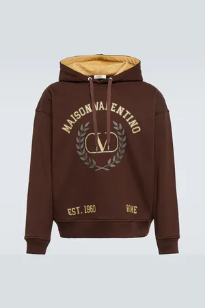 VALENTINO Printed cotton jersey hoodie