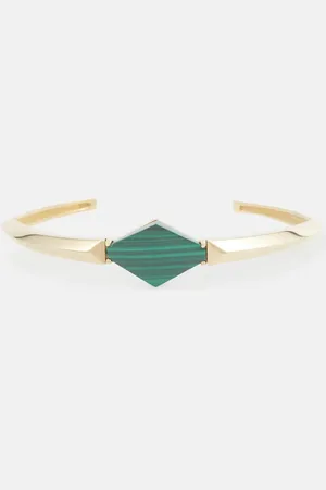 Aliita Deco Rombo 9kt arm cuff with malachite