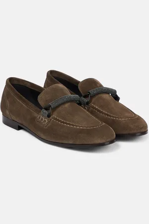 Brunello Cucinelli Embellished suede loafers