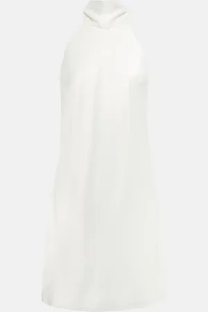 GALVAN Bridal tie-neck satin minidress