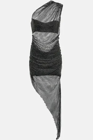 GIUSEPPE DI MORABITO Crystal-embellished mesh midi dress