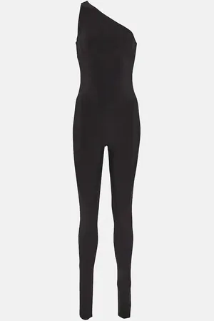 Norma Kamali One-shoulder jersey stirrup catsuit