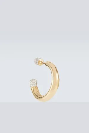 Rainbow K Tube Small 14kt single earring with diamonds