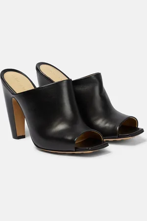 Bottega Veneta Lagoon leather peep-toe mules