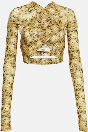 KNWLS Anti Cross Over floral jersey crop top