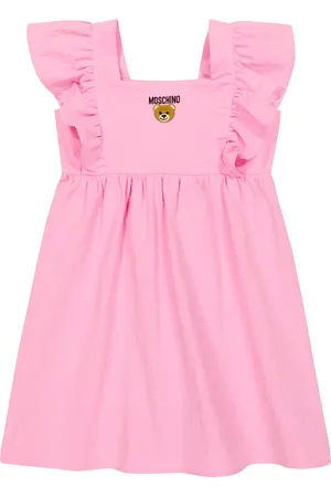 Moschino Teddy Bear embroidered seersucker dress
