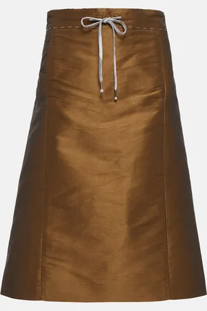 Maison Margiela A-line satin midi skirt