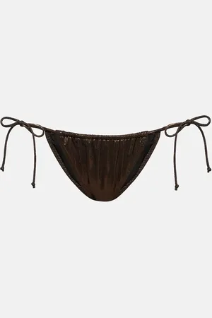Norma Kamali String metallic bikini bottoms