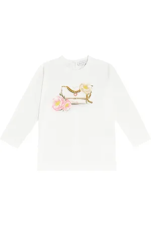 MONNALISA Printed cotton jersey top