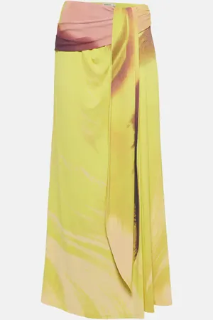 Simkhai Anika printed draped midi skirt