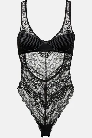 VERSACE Greca lace bodysuit