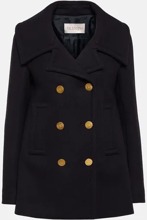 VALENTINO Double-breasted wool-blend peacoat