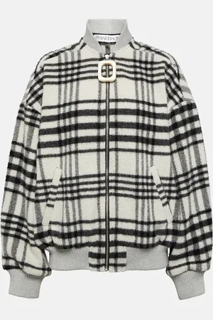 J.W.Anderson Checked wool-blend bomber jacket