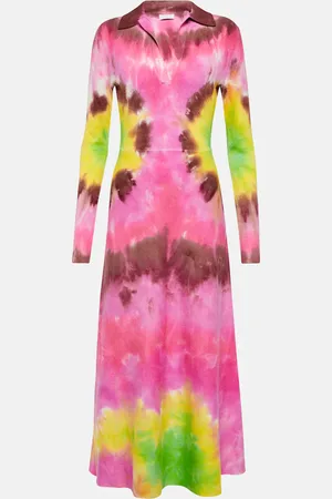 GABRIELA HEARST Tie-dye cashmere and silk midi dress