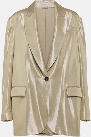 Brunello Cucinelli Metallic gabardine blazer