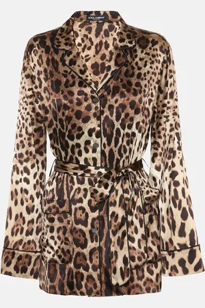 Dolce & Gabbana Leopard-print stretch-silk satin top
