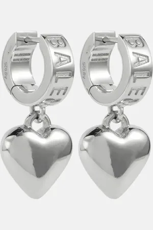 Balenciaga Logo sterling hoop earrings