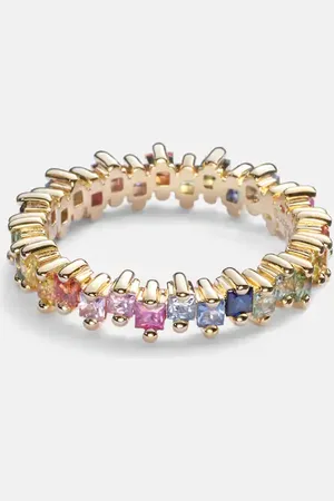 Suzanne Kalan Rainbow 18kt gold ring with sapphires