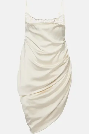 Jacquemus La Saudade BrodÃ©e satin slip dress
