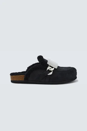 J.W.Anderson Plaque chain suede mules