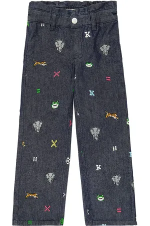 Kenzo Jungle Game embroidered jeans