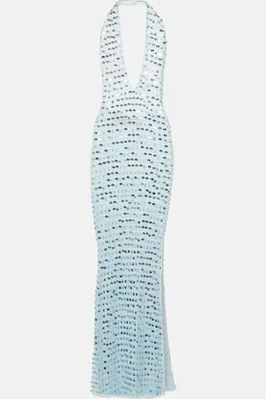 AYA MUSE Enodia sequined halterneck maxi dress