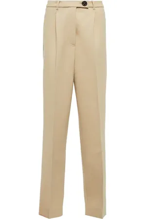 Peter Do High-rise wool-blend straight pants