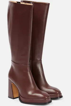 Souliers Martinez Begonia leather knee-high boots