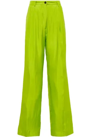DRIES VAN NOTEN High-rise silk-blend wide-leg pants