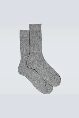 Sunspel Ribbed-knit cashmere socks