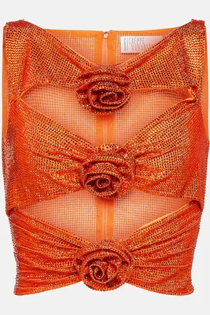 GIUSEPPE DI MORABITO Embellished cutout crop top