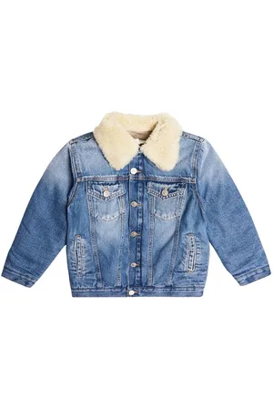 Maison Margiela Shearling-trimmed denim jacket