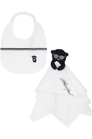 Emporio Armani Baby cotton-blend bib and pacifier set