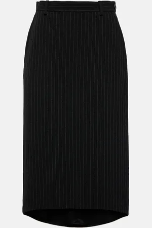 Balenciaga Striped wool midi skirt