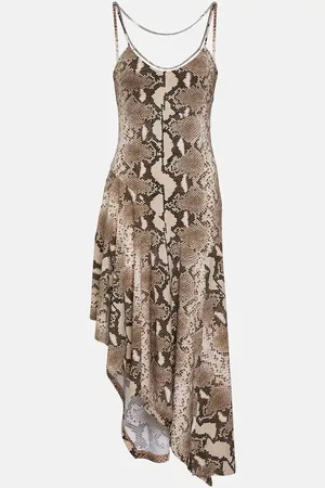 Stella McCartney Snake-effect asymmetrical midi dress