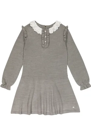 Tartine Et Chocolat Ruffled wool-blend dress