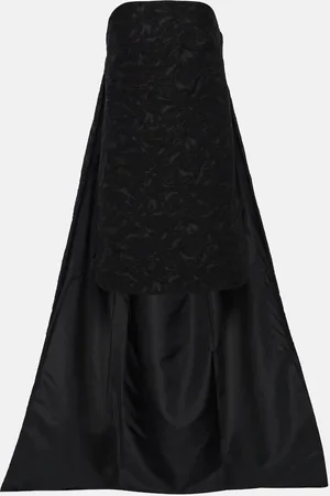 Max Mara Strapless paneled jacquard minidress