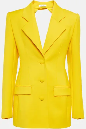 AREA Embellished wool blazer minidress