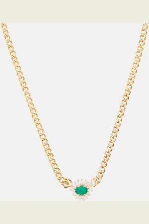 Shay 18kt gold necklace with emeralds and diamonds