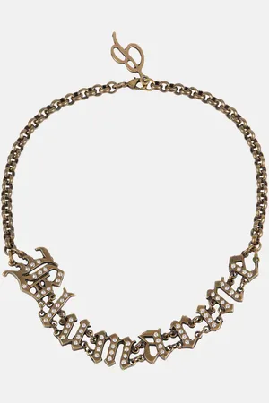 BLUMARINE Logo embellished choker necklace