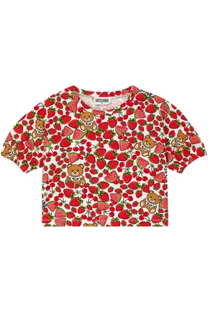 Moschino Printed cotton-blend crop top