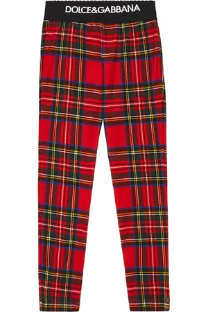 Dolce & Gabbana Checked cotton-blend leggings