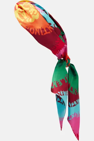 VALENTINO Printed silk and cotton headscarf