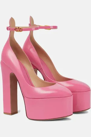 VALENTINO GARAVANI Tan-Go patent leather platform pumps