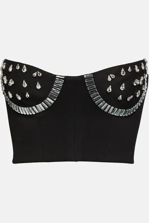 AREA Crystal-embellished bustier