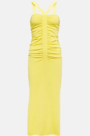 Simkhai Darya ruched ribbed-knit midi dress