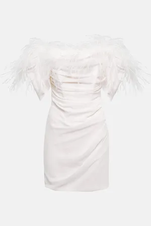 GIUSEPPE DI MORABITO Feather-trimmed minidress