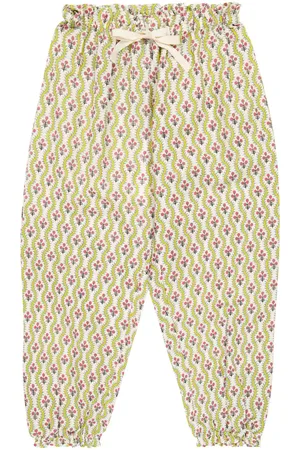 Caramel Arnica printed linen-blend pants