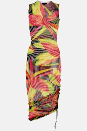 Louisa Ballou Heatwave printed mesh midi dress